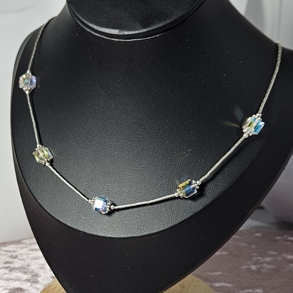 925 Sterling Silver Swarvoski Crystals Vintage